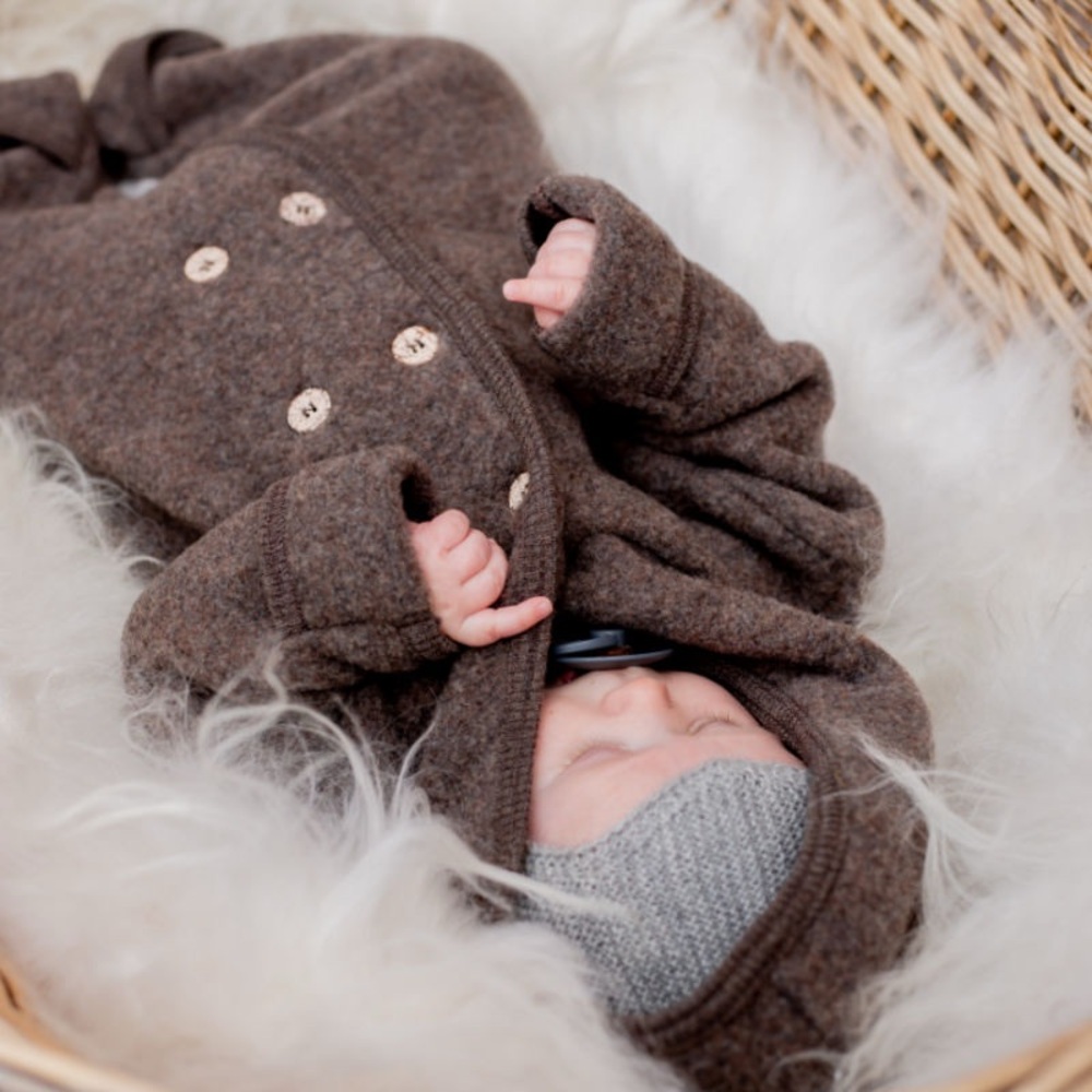 NWT Huttelihut Elf Baby Suit in Camel, Wool Fleece Onesie - Picture 3 of 8